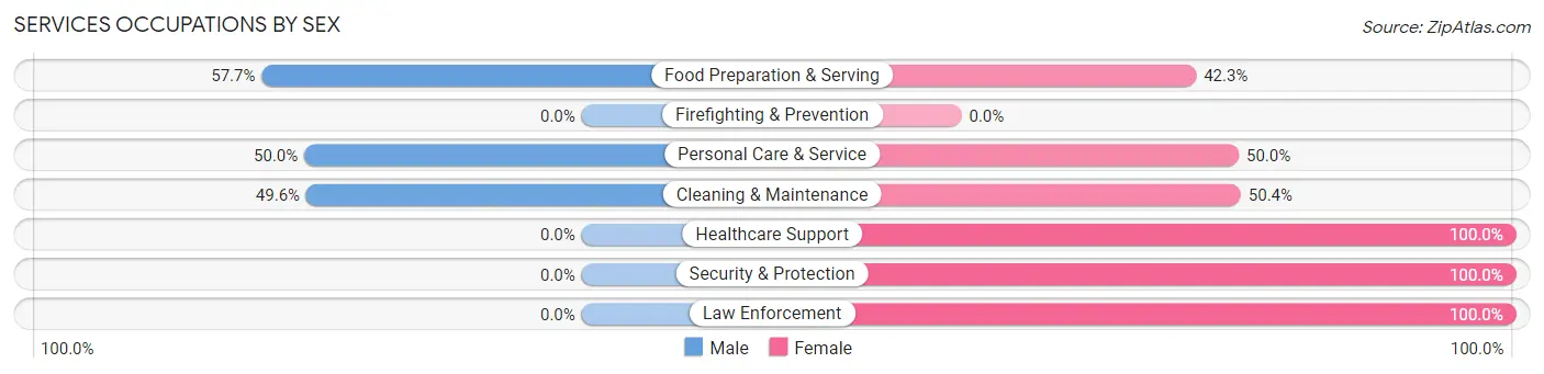 Services Occupations by Sex in Ingram
