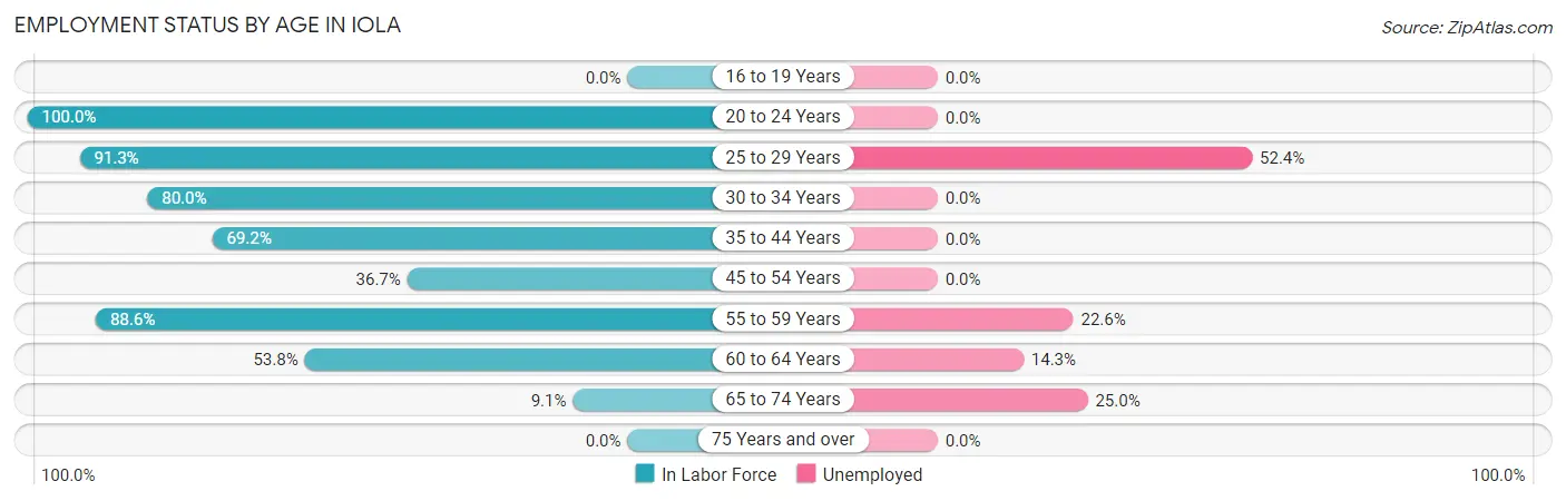 Employment Status by Age in Iola