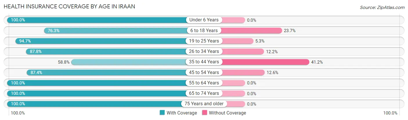 Health Insurance Coverage by Age in Iraan