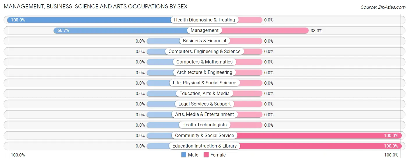 Management, Business, Science and Arts Occupations by Sex in Kirvin