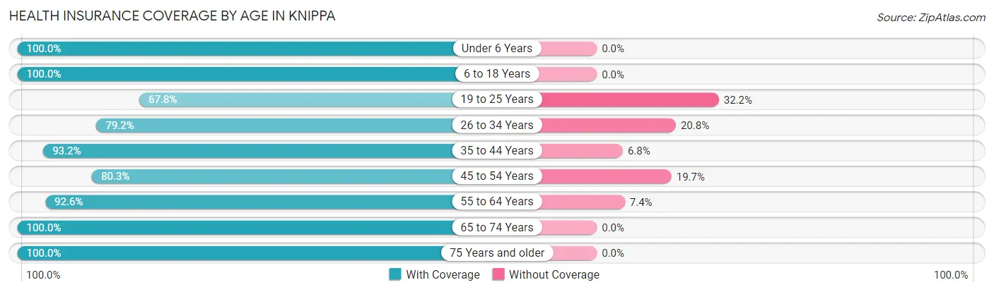 Health Insurance Coverage by Age in Knippa