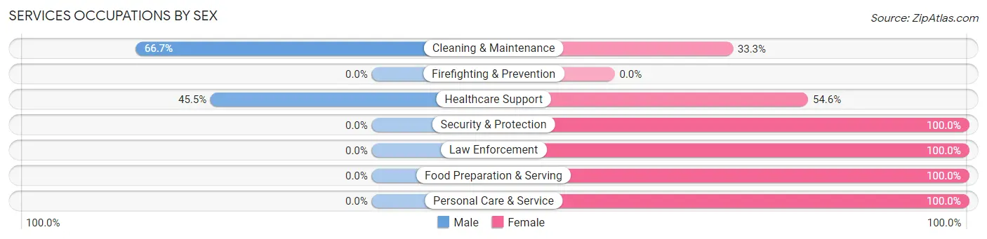 Services Occupations by Sex in Kountze