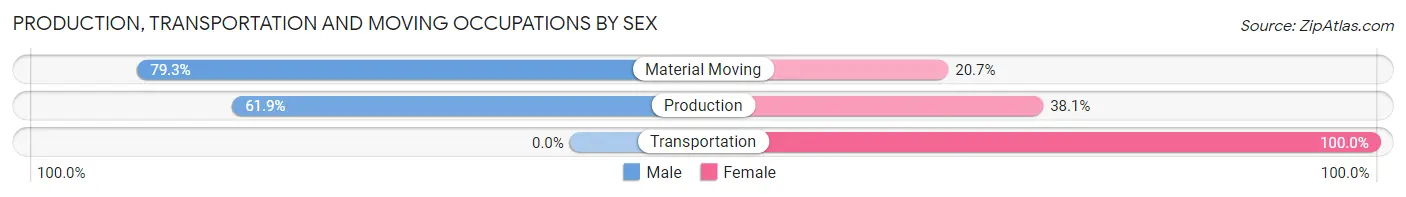 Production, Transportation and Moving Occupations by Sex in La Vernia