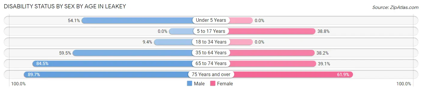 Disability Status by Sex by Age in Leakey