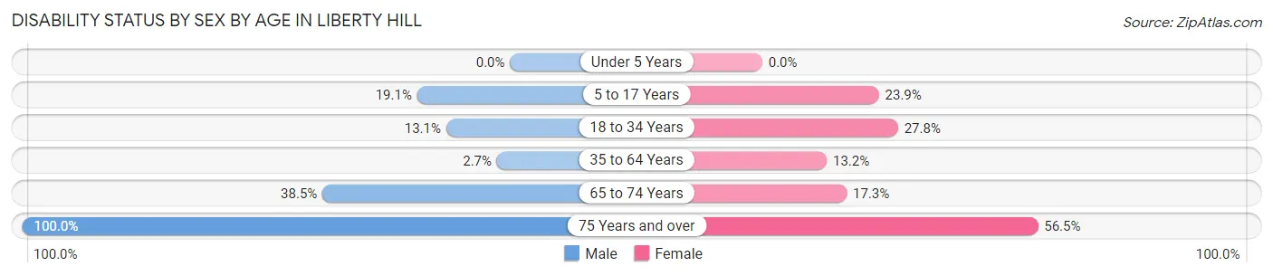 Disability Status by Sex by Age in Liberty Hill