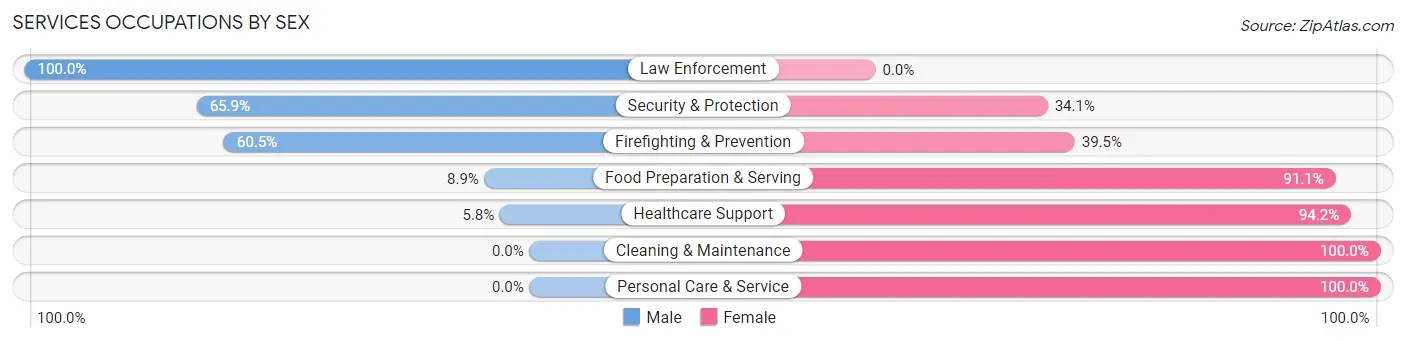 Services Occupations by Sex in Littlefield