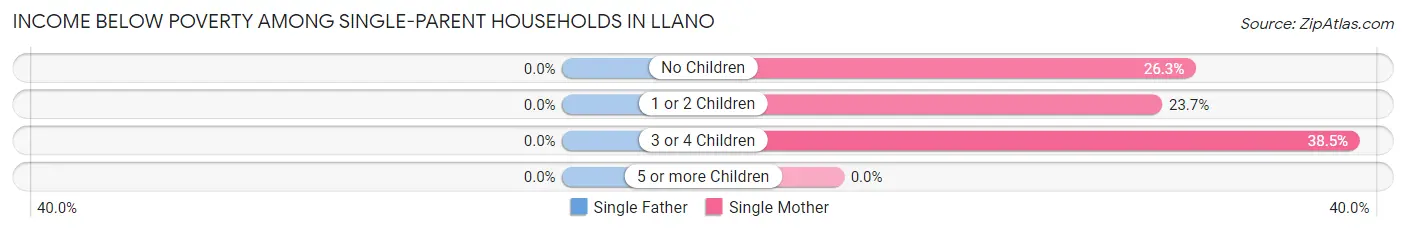 Income Below Poverty Among Single-Parent Households in Llano