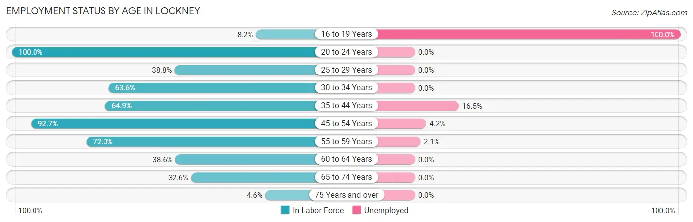 Employment Status by Age in Lockney