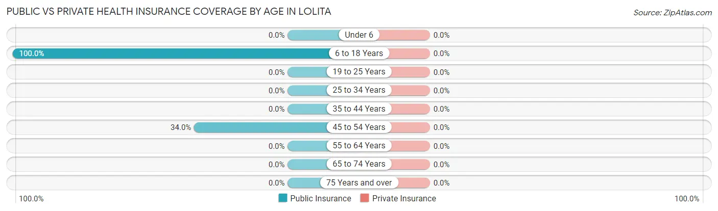 Public vs Private Health Insurance Coverage by Age in Lolita