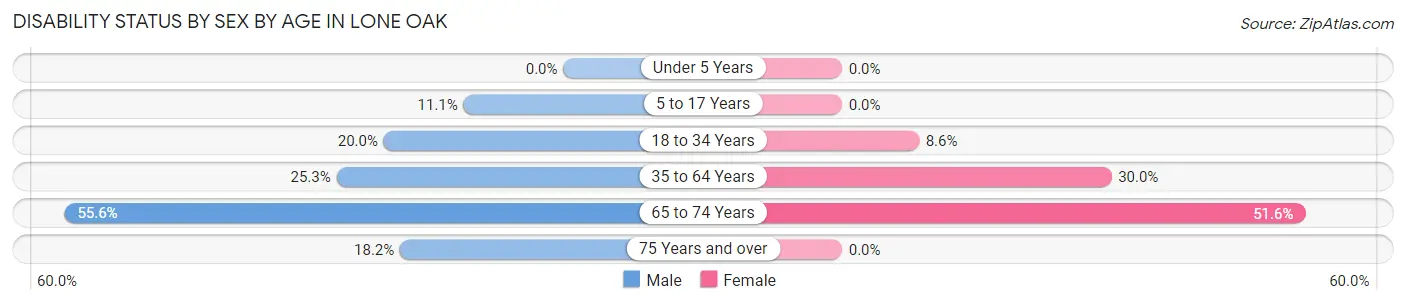 Disability Status by Sex by Age in Lone Oak