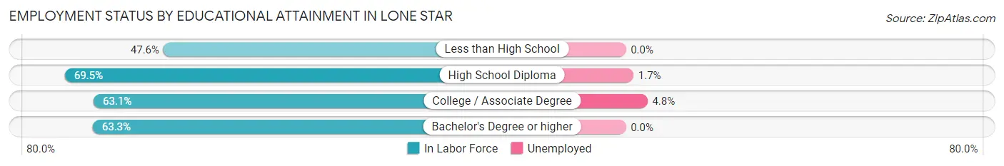 Employment Status by Educational Attainment in Lone Star