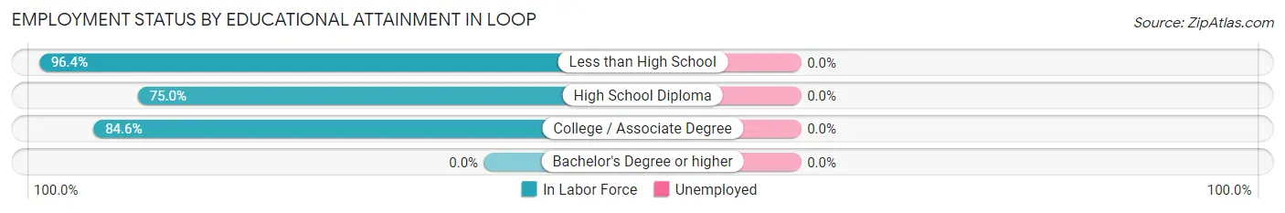 Employment Status by Educational Attainment in Loop