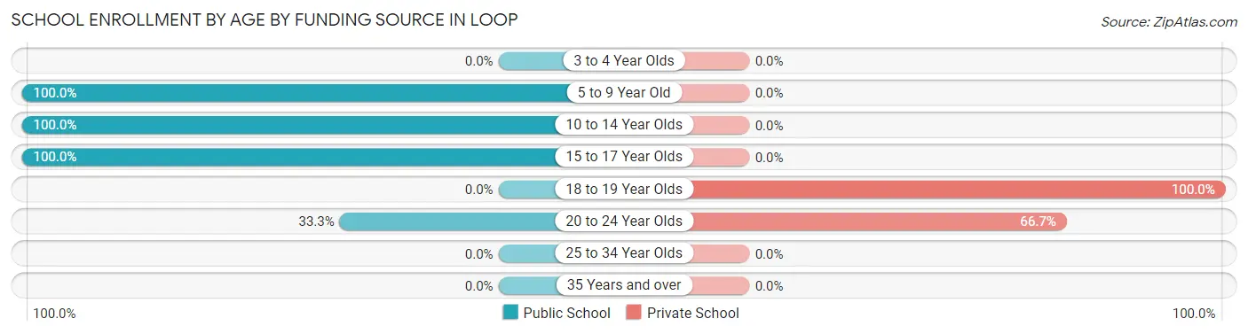 School Enrollment by Age by Funding Source in Loop