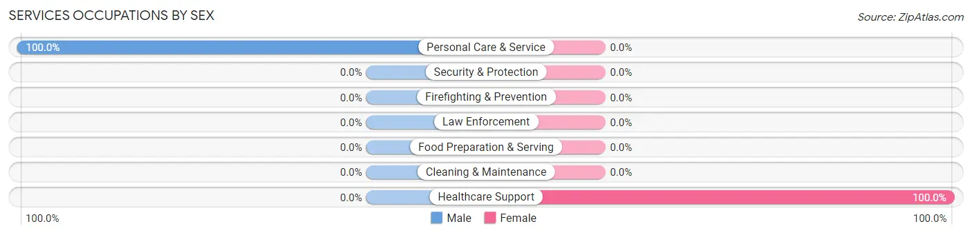 Services Occupations by Sex in Loop