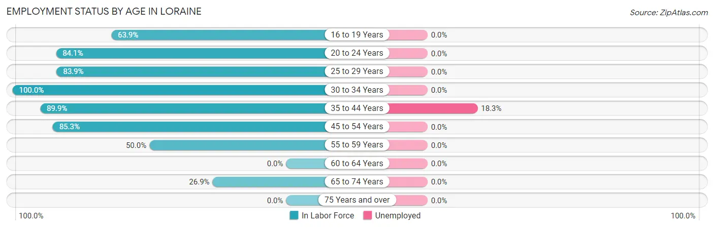 Employment Status by Age in Loraine
