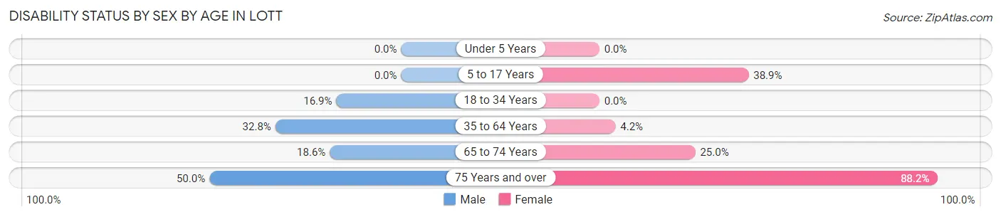 Disability Status by Sex by Age in Lott