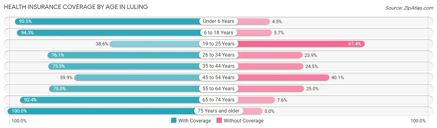 Health Insurance Coverage by Age in Luling