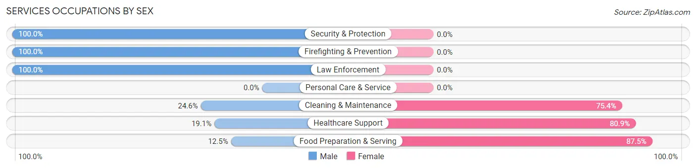 Services Occupations by Sex in Luling