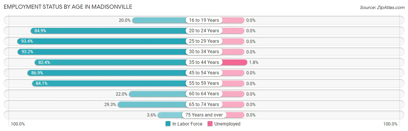 Employment Status by Age in Madisonville