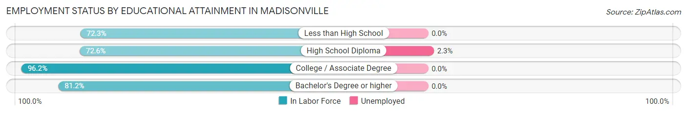 Employment Status by Educational Attainment in Madisonville