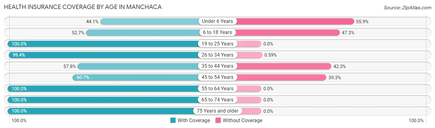 Health Insurance Coverage by Age in Manchaca
