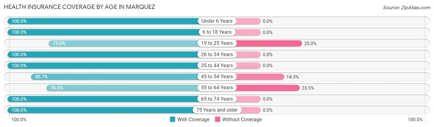 Health Insurance Coverage by Age in Marquez