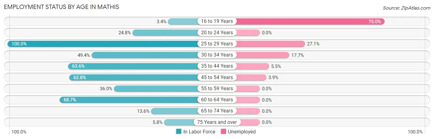 Employment Status by Age in Mathis