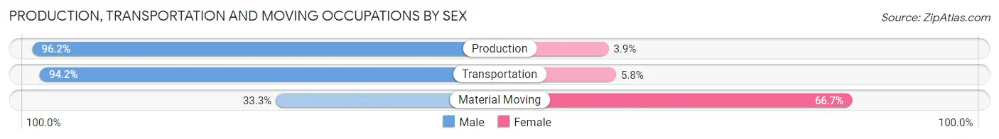 Production, Transportation and Moving Occupations by Sex in Meadow