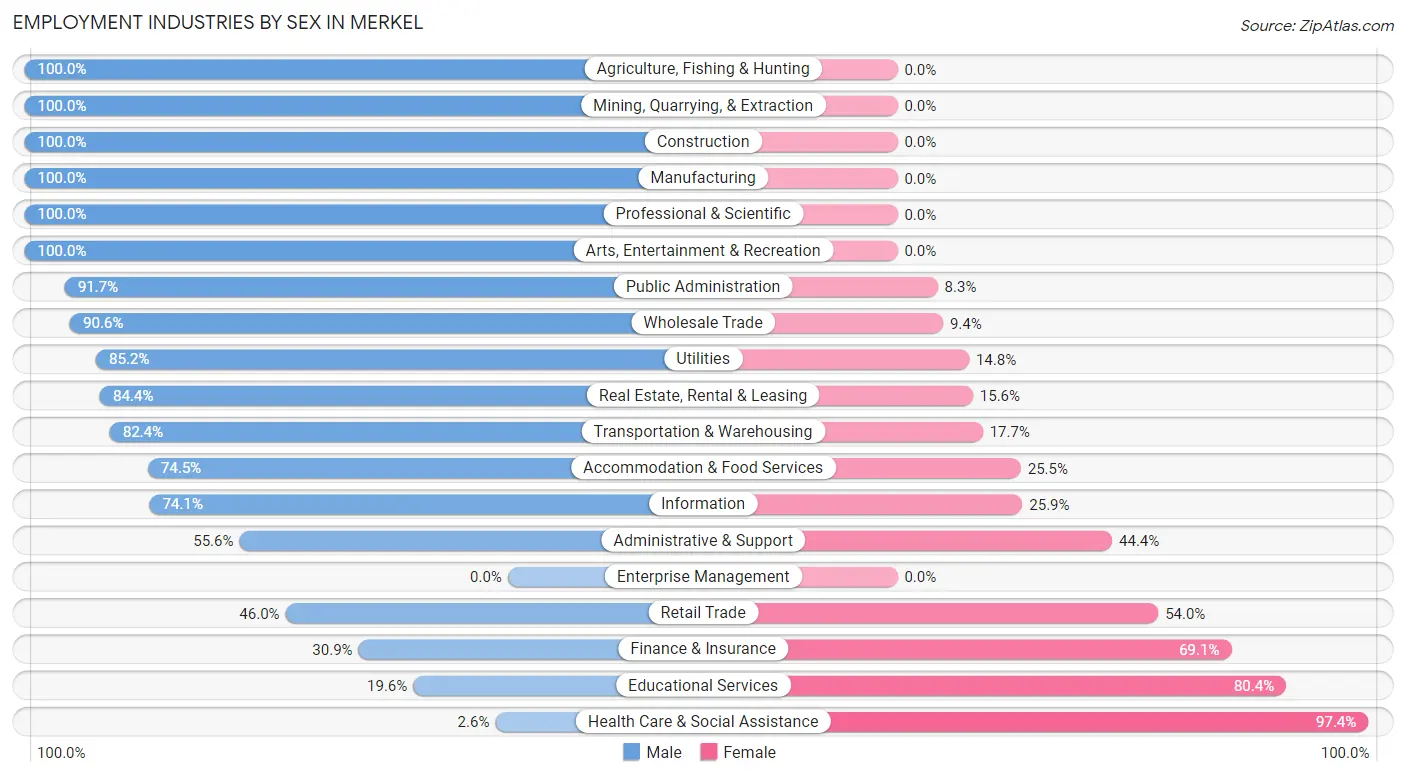 Employment Industries by Sex in Merkel