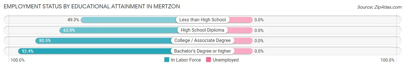 Employment Status by Educational Attainment in Mertzon