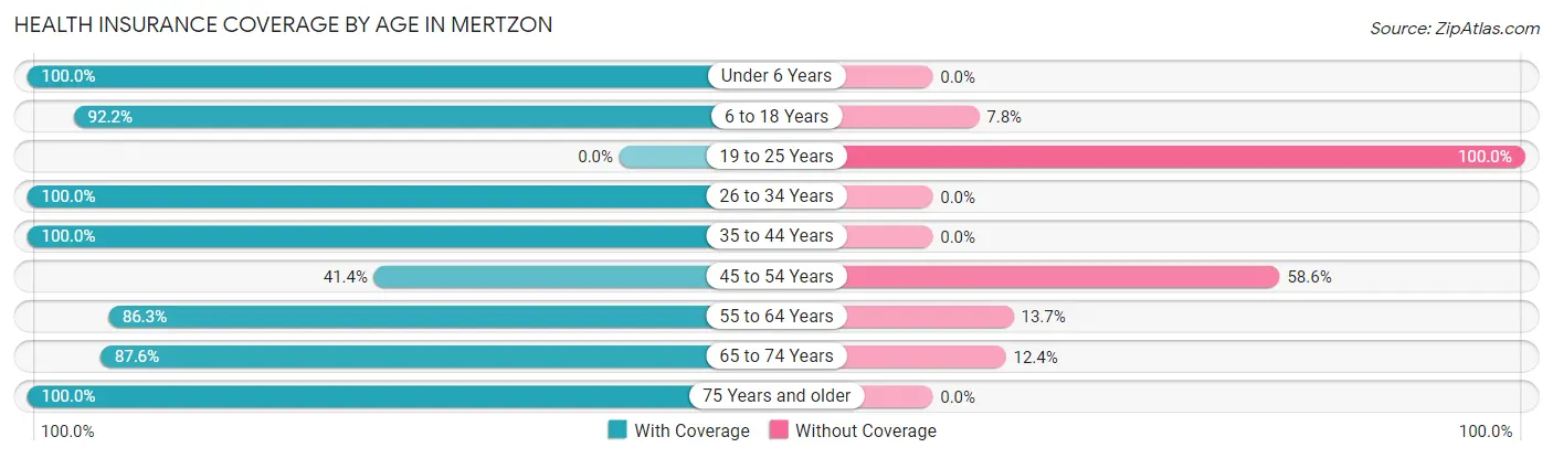 Health Insurance Coverage by Age in Mertzon