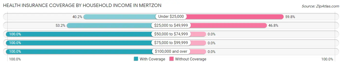 Health Insurance Coverage by Household Income in Mertzon