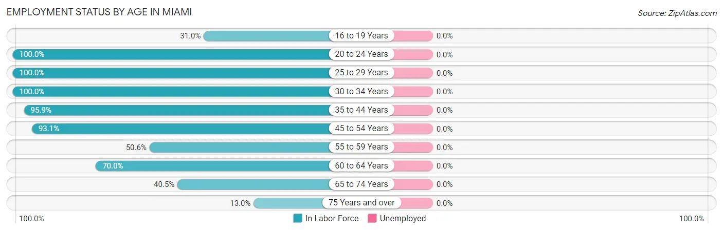 Employment Status by Age in Miami