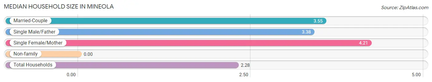 Median Household Size in Mineola