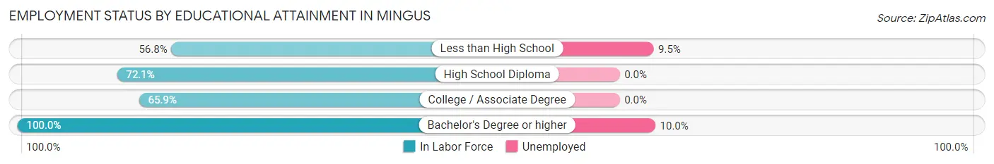 Employment Status by Educational Attainment in Mingus