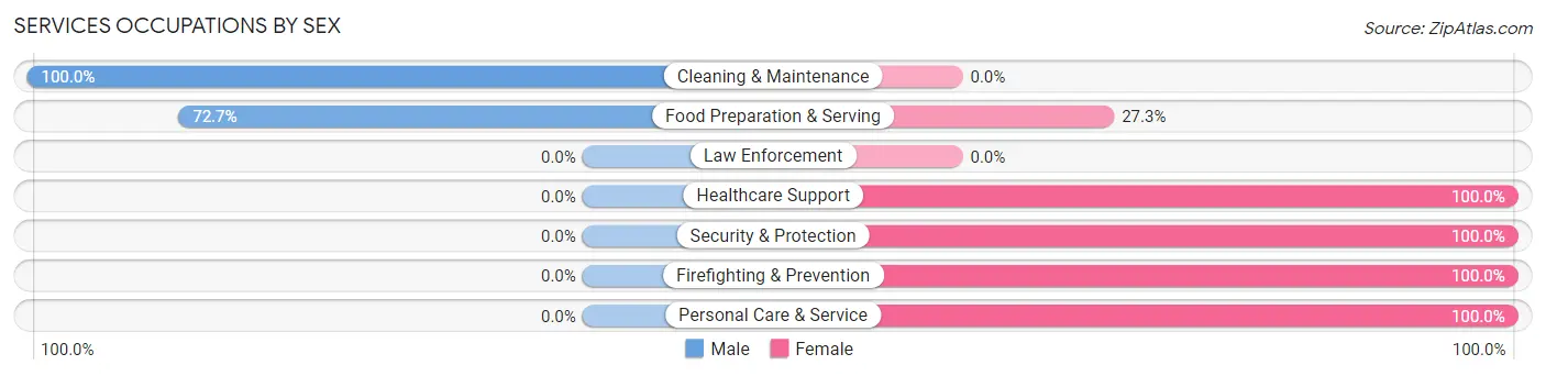 Services Occupations by Sex in Mingus