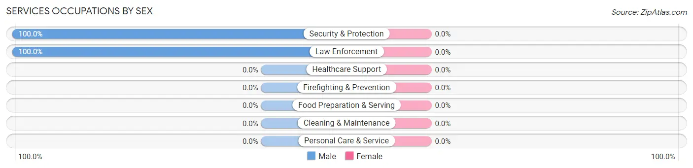 Services Occupations by Sex in Montague