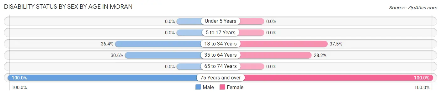 Disability Status by Sex by Age in Moran