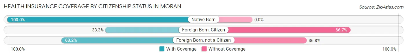 Health Insurance Coverage by Citizenship Status in Moran