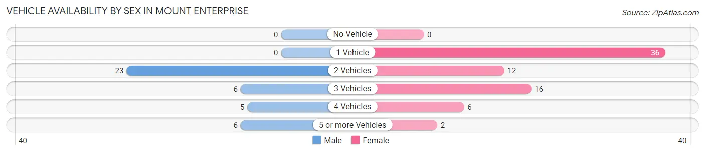 Vehicle Availability by Sex in Mount Enterprise