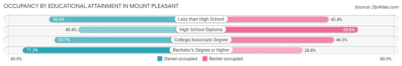 Occupancy by Educational Attainment in Mount Pleasant