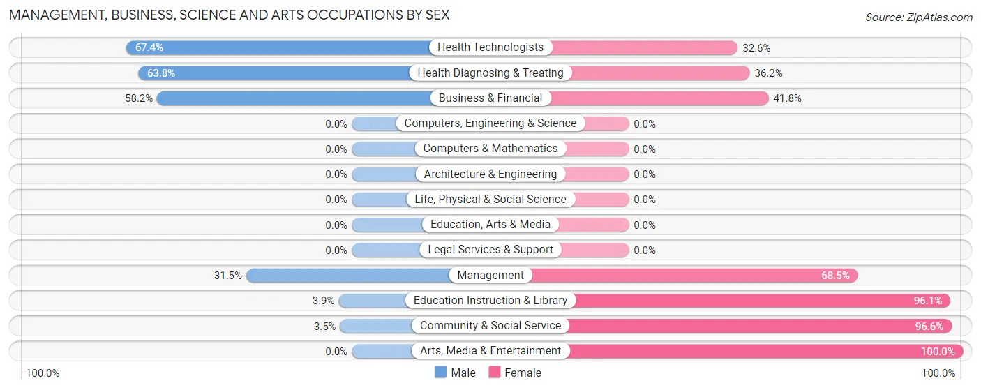 Management, Business, Science and Arts Occupations by Sex in Muleshoe