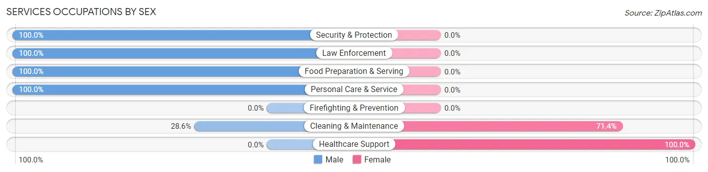 Services Occupations by Sex in Murchison