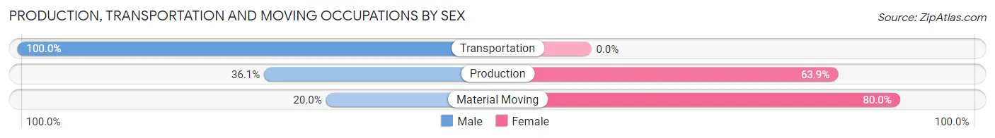 Production, Transportation and Moving Occupations by Sex in Natalia