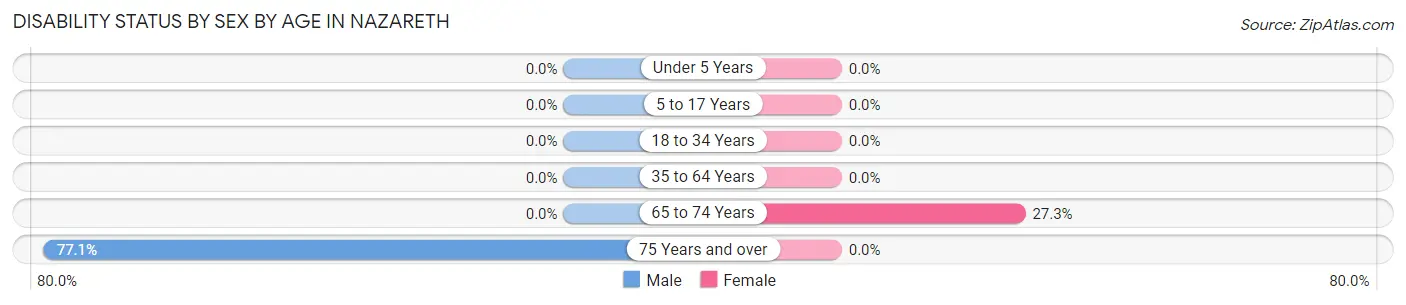Disability Status by Sex by Age in Nazareth