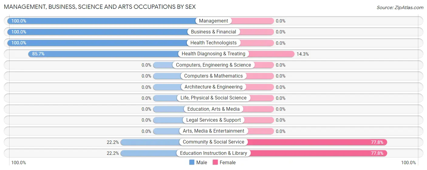 Management, Business, Science and Arts Occupations by Sex in Nazareth