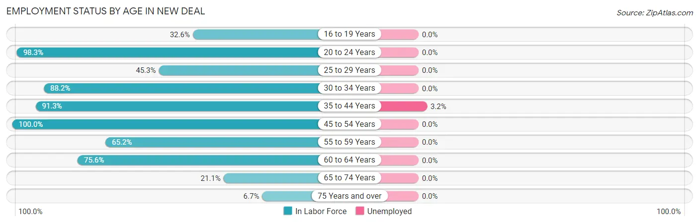 Employment Status by Age in New Deal