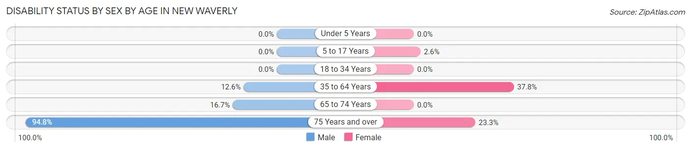 Disability Status by Sex by Age in New Waverly