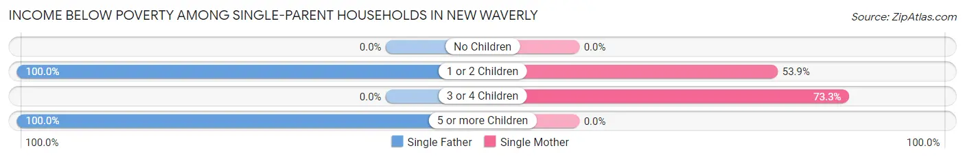 Income Below Poverty Among Single-Parent Households in New Waverly
