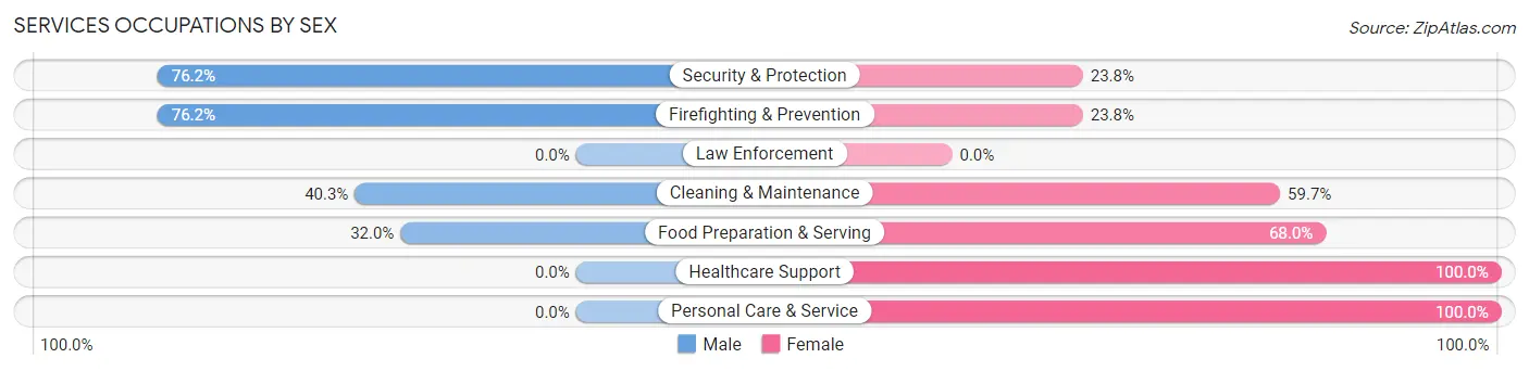 Services Occupations by Sex in Nocona